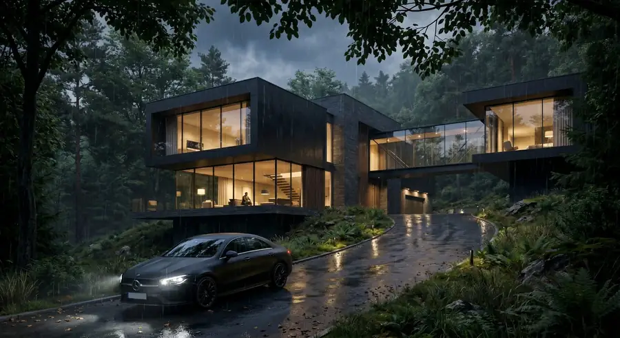 Villa · Gece Perspektifi