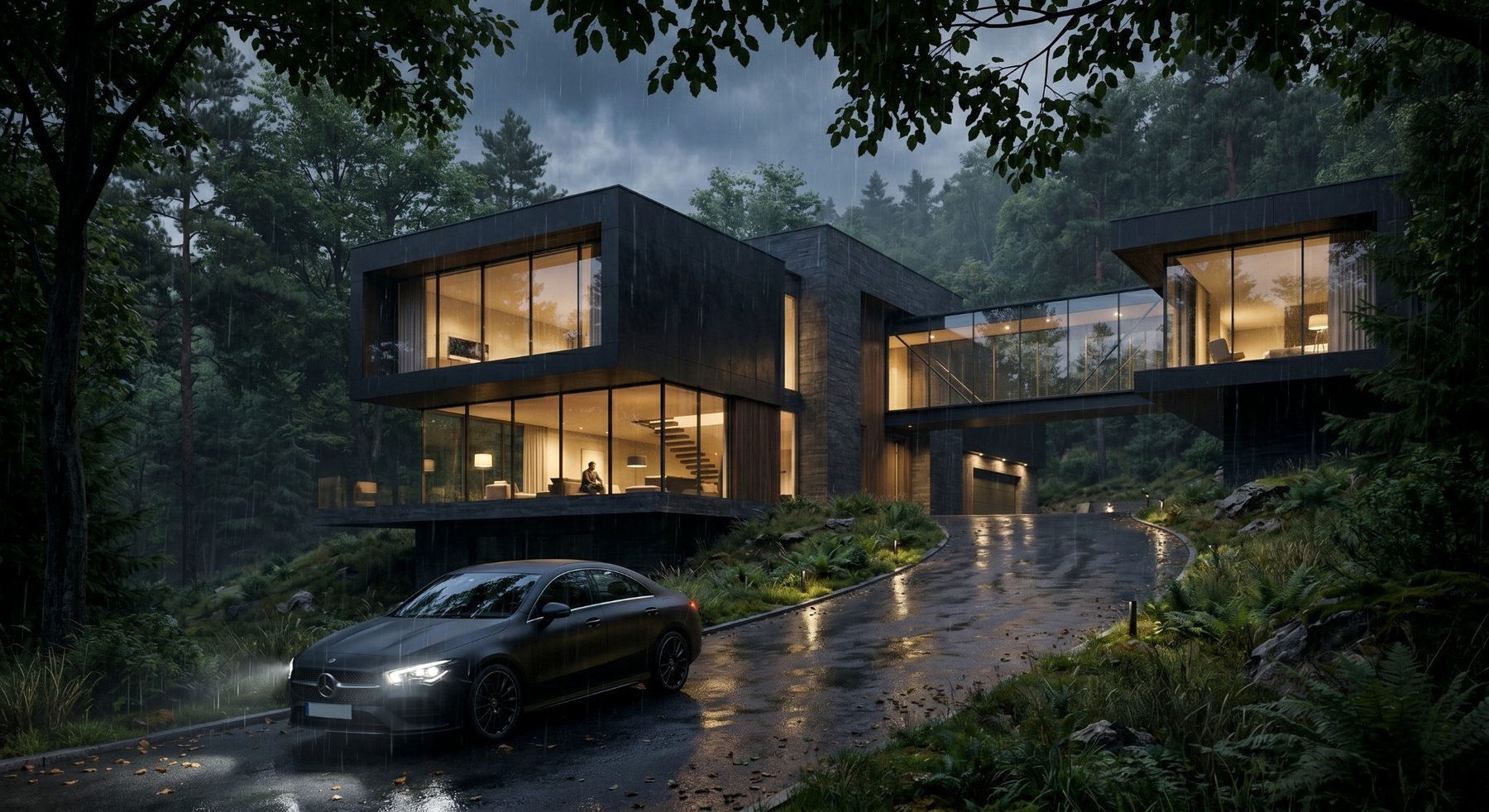 Villa · Gece Perspektifi